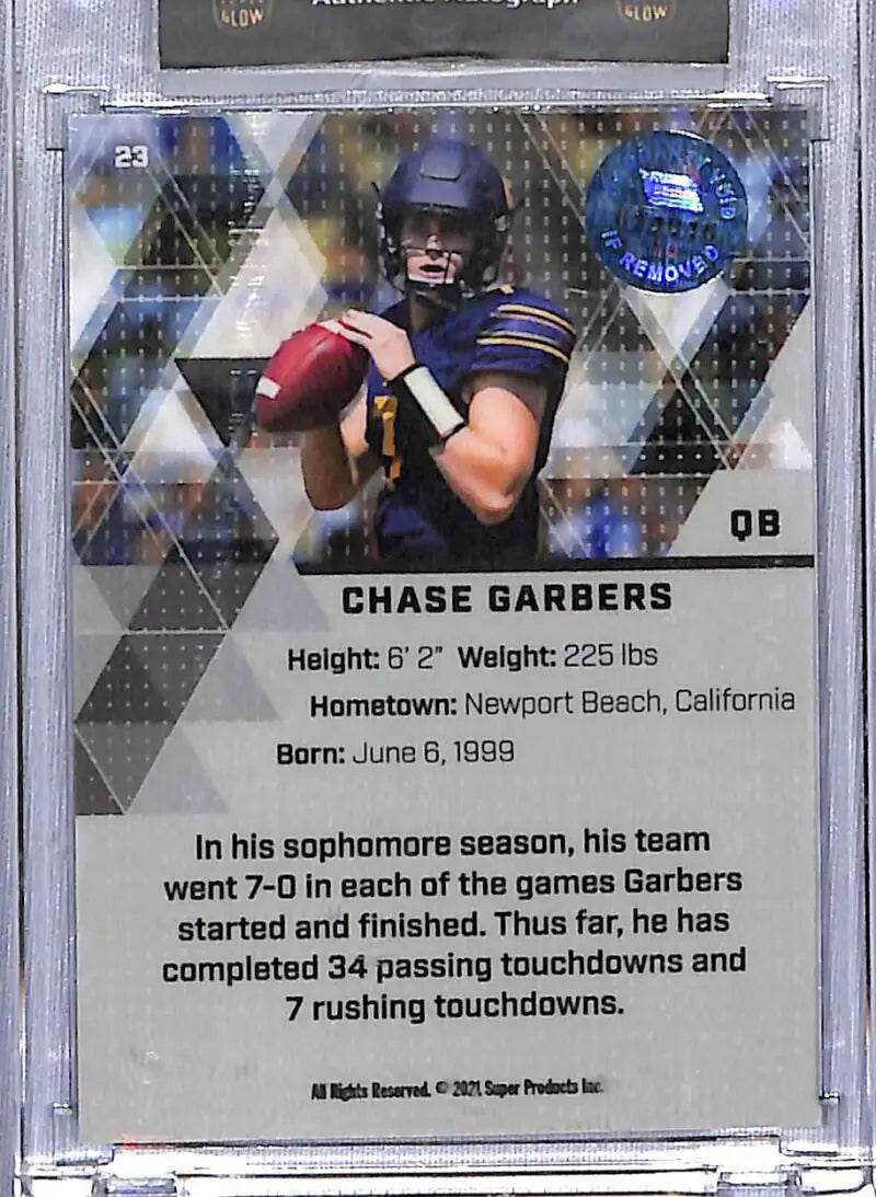 2021 Super Glow Chase Garbers football card California Golden Bears collectible NM-MT auto
