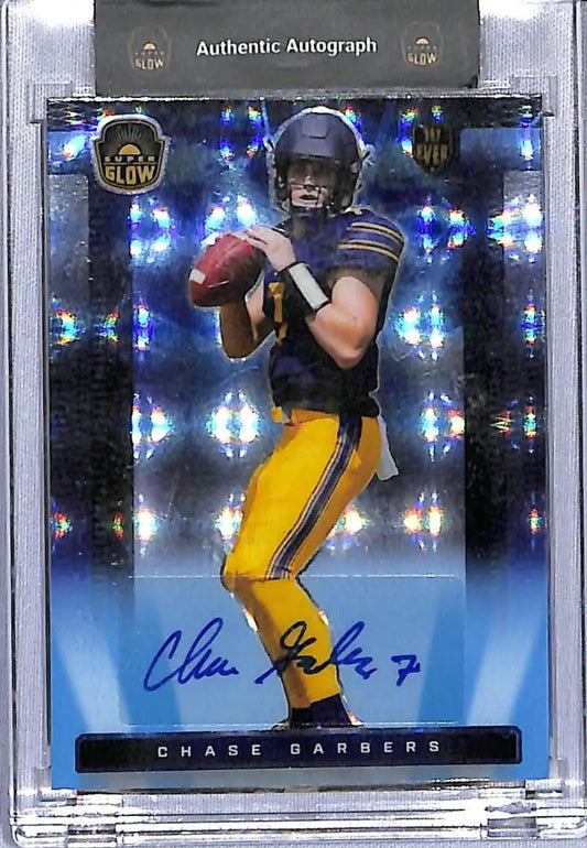 Autographed Chase Garbers football card from 2021 Super Glow California Golden Bears series