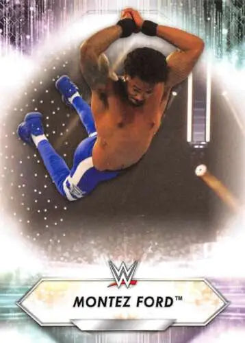 Montez Ford wrestling card from 2021 Topps NM-MT featuring original gloss