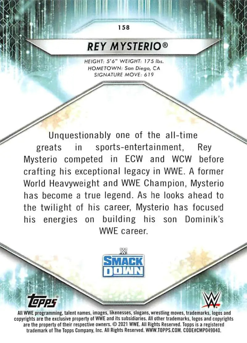2021 Topps #158 Rey Mysterio NM-MT Wrestling Card