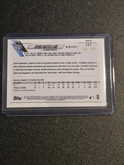 Baseball trading card of Ryan Castellani Red in clear protective sleeve featuring 2021 Topps #177