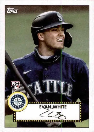 2021 Topps Redux Evan White baseball trading card with original gloss Mariners