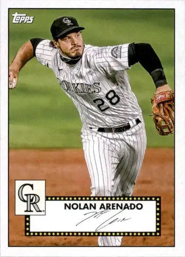 Nolan Arenado baseball card from 2021 Topps Redux series with original gloss