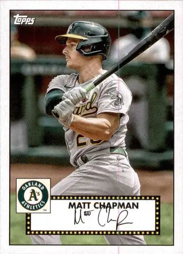 2021 Topps Redux Matt Chapman baseball card with original gloss from 1952 Topps Redux series