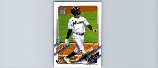 2021 Topps #538a Jazz Chisholm baseball card featuring the rising MLB star
