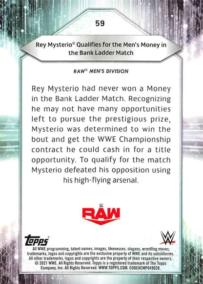 2021 Topps #59 Rey Mysterio NM-MT Wrestling Card