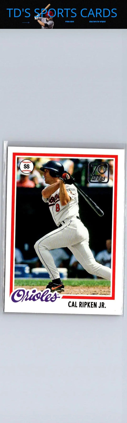 Cal Ripken Jr baseball card from 2021 Topps Series 2 70 Years of Topps Baseball