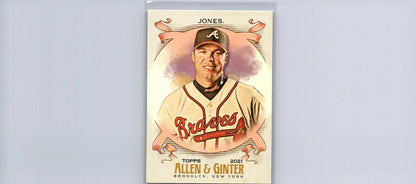Chipper Jones trading card from 2021 Topps Allen & Ginter #157 collectible series