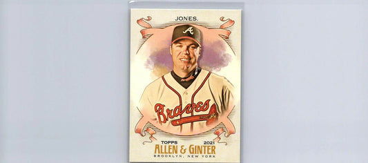 Chipper Jones trading card from 2021 Topps Allen & Ginter #157 collectible series