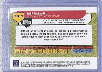 Jeff Bagwell baseball card back from 2021 Topps Archives Big Foil series
