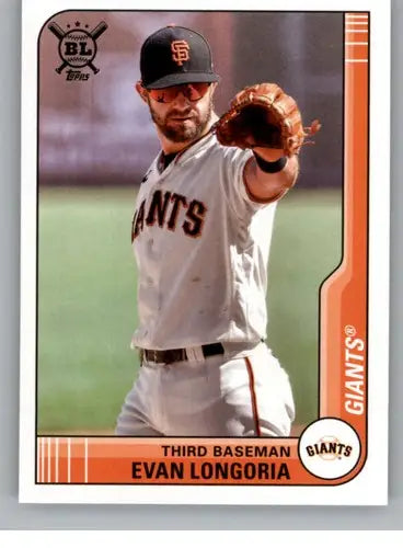 Evan Longoria baseball card from 2021 Topps Big League sports cards featuring original gloss