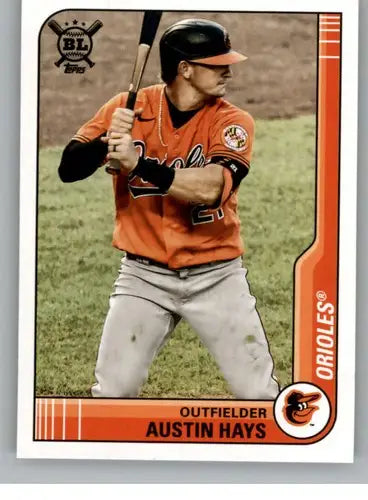 Austin Hays baseball card from 2021 Topps Big League with original gloss and NM-MT condition