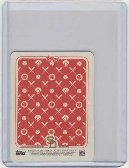 Baseball card featuring Tony Gwynn with red patterned back design by Blake Jamieson