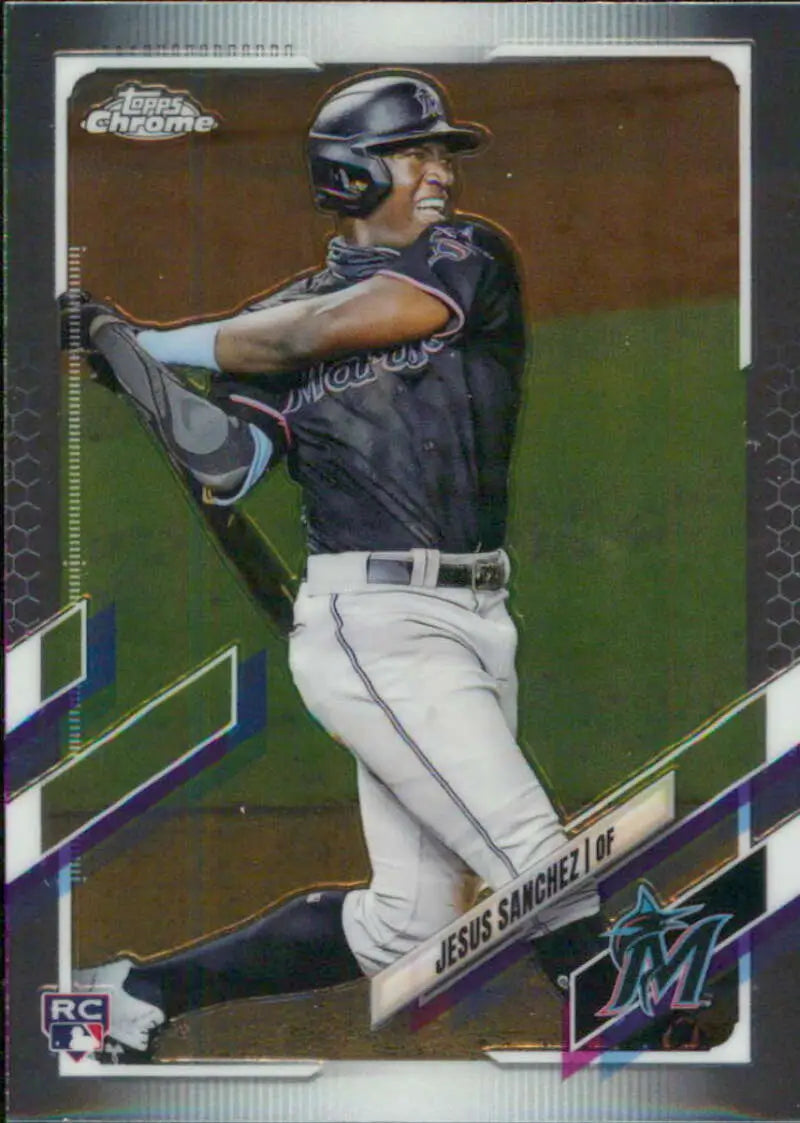 2021 Topps Chrome #101 Jesus Sanchez NM-MT RC Miami Marlins Baseball Card for collectors