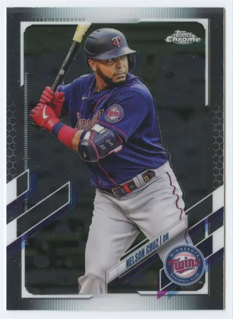 2021 Topps Chrome #180 Nelson Cruz Minnesota Twins Baseball Card in NM-MT condition