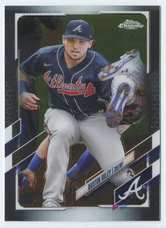 Austin Riley 2021 Topps Chrome #194 NM-MT Atlanta Braves Baseball Card image