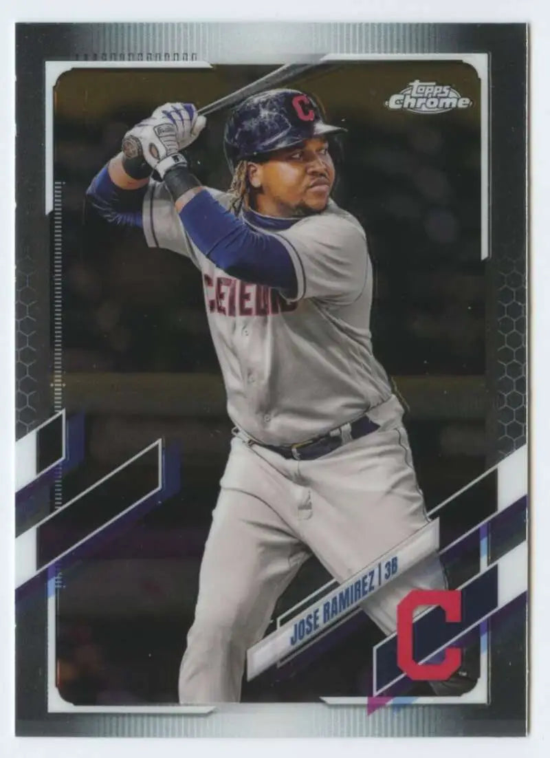 Jose Ramirez 2021 Topps Chrome #195 baseball card from the Cleveland Indians