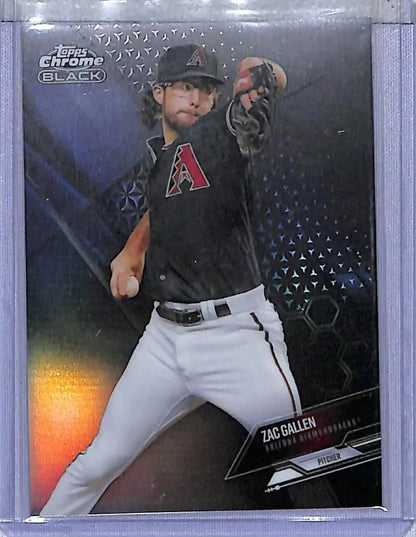 Zac Gallen baseball card from Topps Chrome Black featuring Arizona Diamondbacks player