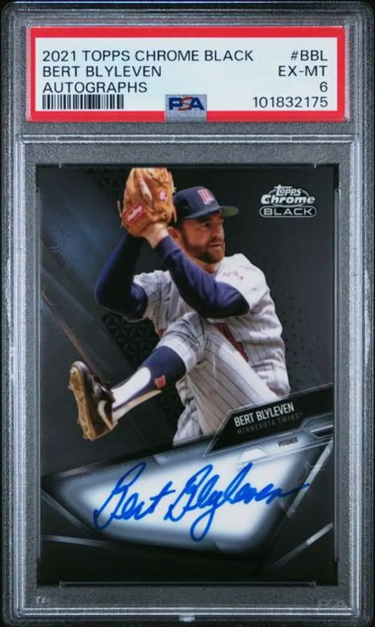 Graded Bert Blyleven autographed baseball card for Minnesota Twins collectors