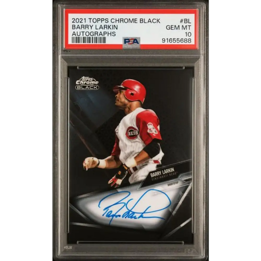 2021 Topps Chrome Black #CBA-BL Barry Larkin PSA 10 GEM MINT Auto Cincinnati Reds Baseball Card