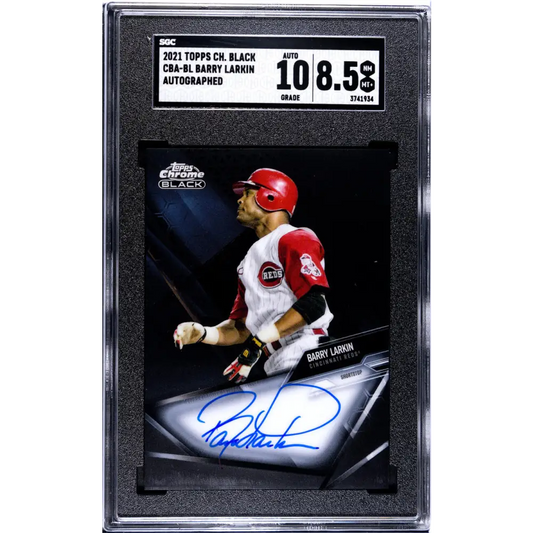 2021 Topps Chrome Black #CBA-BL Barry Larkin SGC 8.5 NM/MT+ Auto Cincinnati Reds Baseball Card