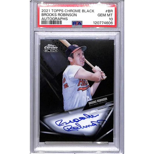 2021 Topps Chrome Black #CBA-BR Brooks Robinson PSA 10 GEM MINT Auto Baltimore Orioles