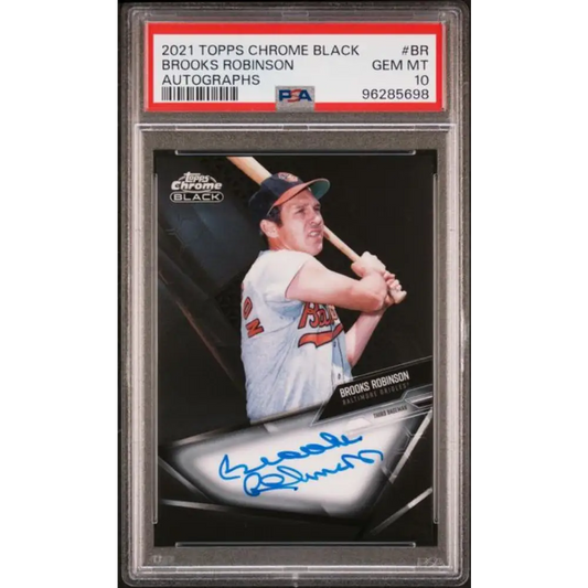 2021 Topps Chrome Black #CBA-BR Brooks Robinson PSA 10 GEM MINT Auto Baltimore Orioles Baseball Card