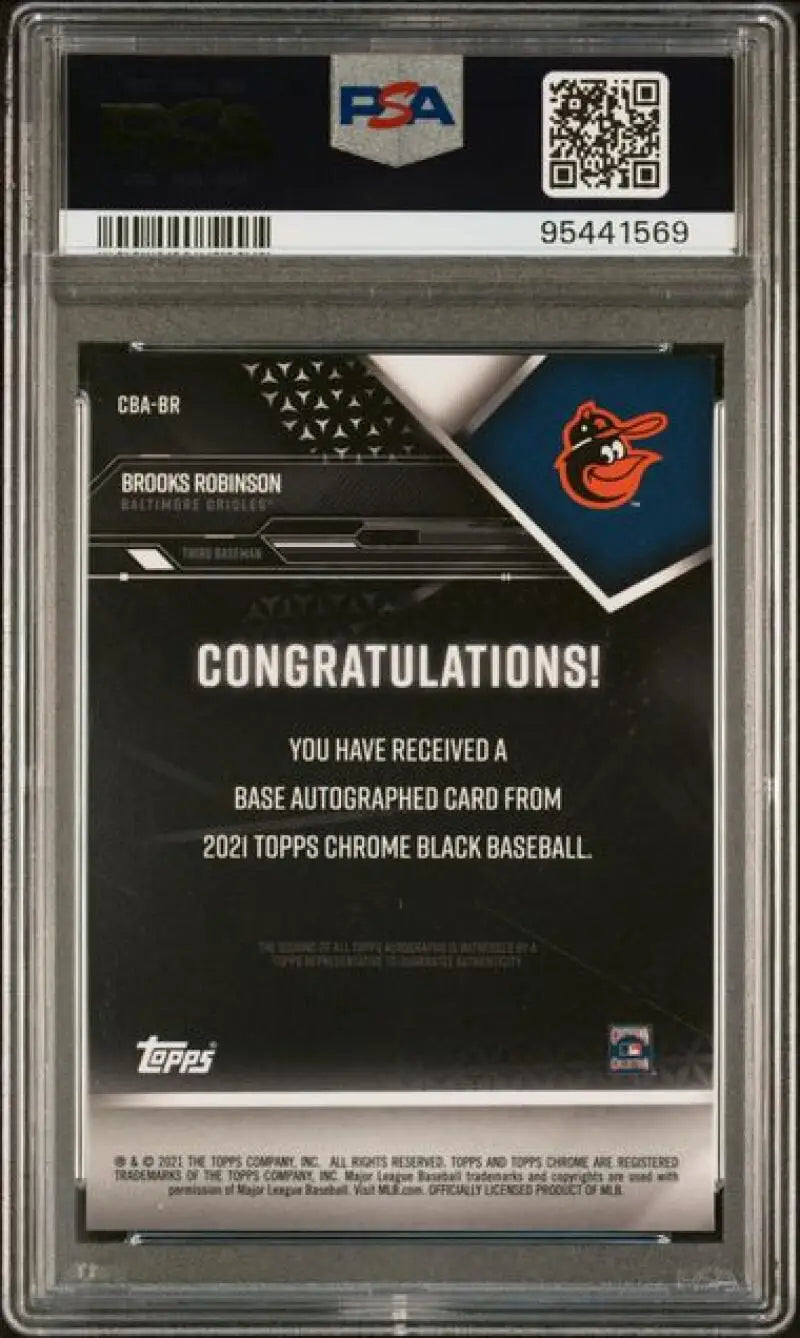 PSA 7 NM Brooks Robinson Topps Chrome Black Auto Baseball Card Baltimore Orioles