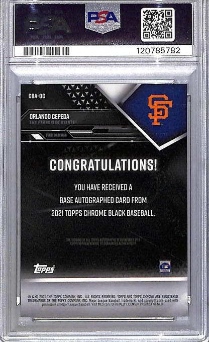 Orlando Cepeda 2021 Topps Chrome Black autographed card Gem Mint PSA 10