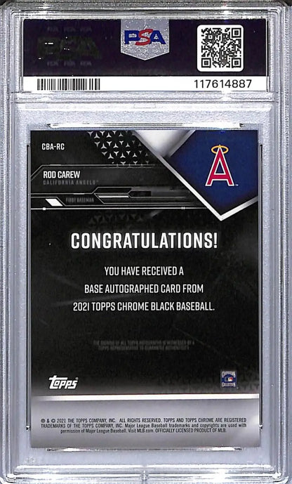 Graded Rod Carew baseball card California Angels Gem Mint PSA 10 auto collectible