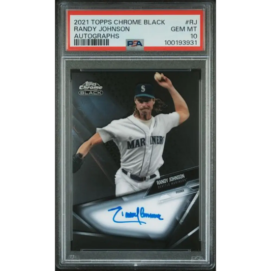 2021 Topps Chrome Black #CBA-RJ Randy Johnson PSA 10 GEM MINT Auto Seattle Mariners Baseball Card