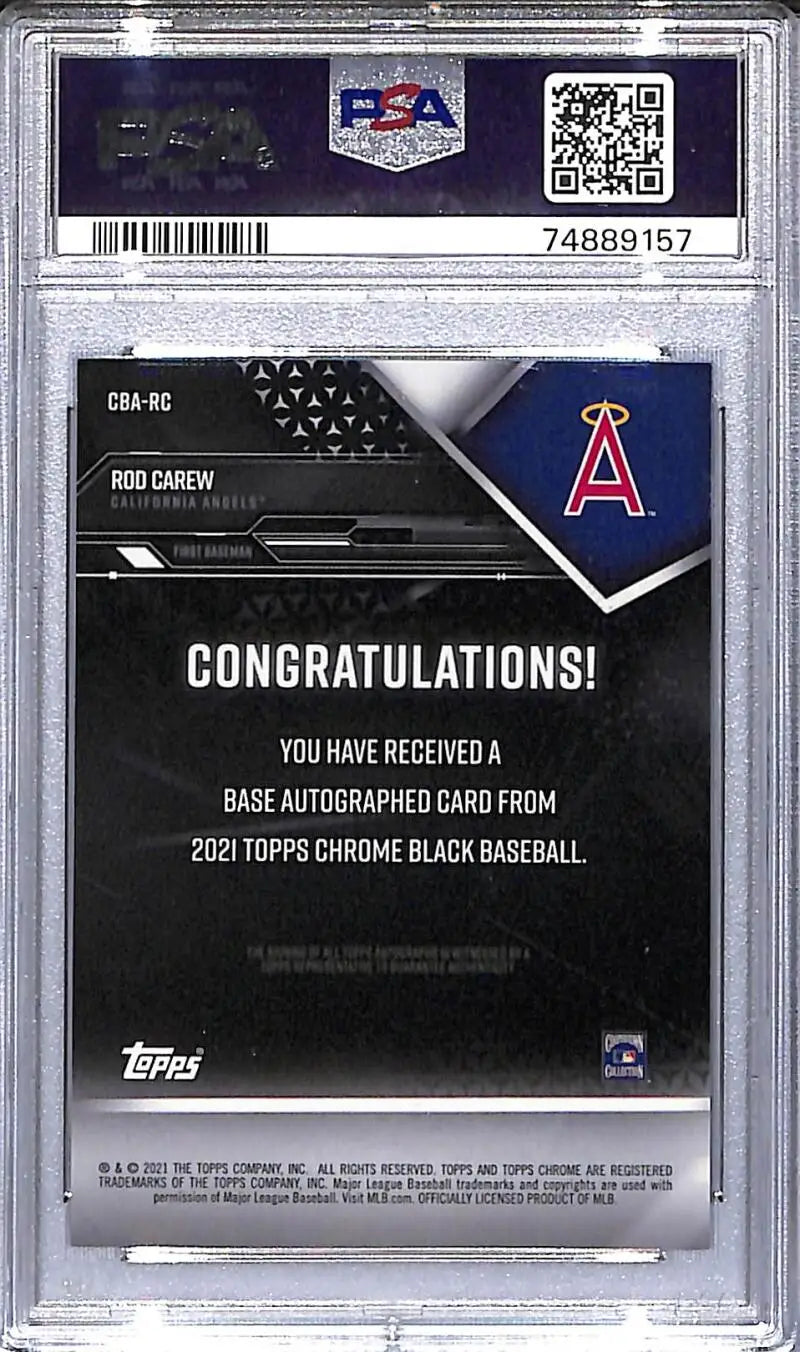 Graded Rod Carew 2021 Topps Chrome Black Gold baseball trading card PSA 10 GEM MINT