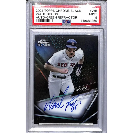 2021 Topps Chrome Black Green #CBA-WB Wade Boggs PSA 9 MINT Auto 35/99 Boston Red Sox