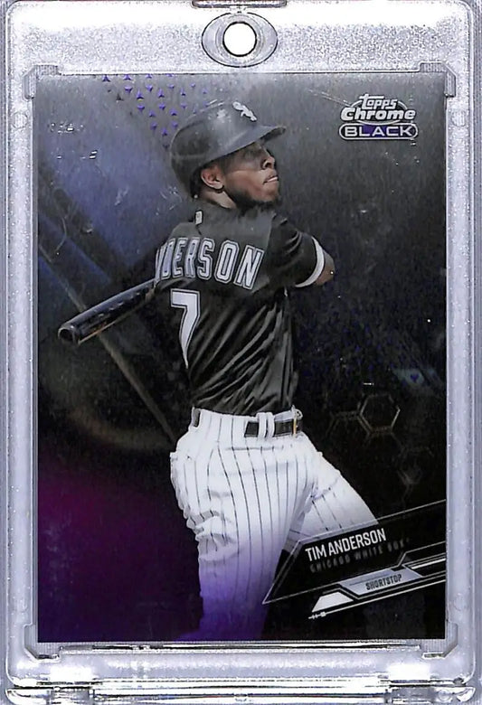 Tim Anderson 2021 Topps Chrome Black Refractor Purple baseball card 106/150 Chicago White Sox