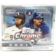 2021 Topps Chrome MLB Baseball Jumbo Hobby Box with 12 Packs in Factory Sealed Condition