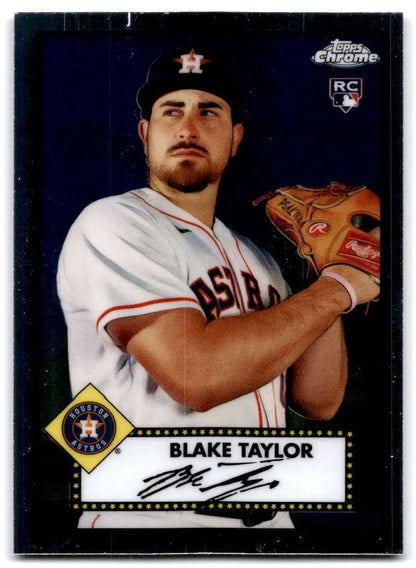 Blake Taylor Houston Astros pitcher on 2021 Topps Chrome Platinum Anniversary card