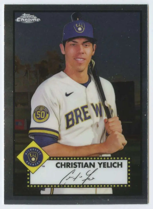 Christian Yelich 2021 Topps Chrome Platinum Anniversary Milwaukee Brewers Card