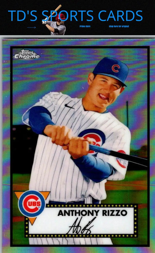 Anthony Rizzo baseball card from 2021 Topps Chrome Platinum Anniversary series