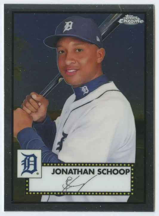 Detroit Tigers player in white uniform on Topps Chrome Platinum Anniversary card