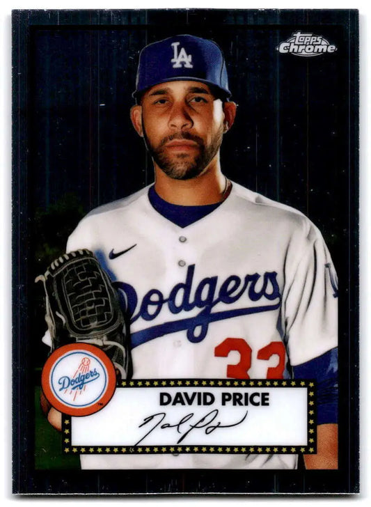 Baseball card of David Price in jersey number 33 from Topps Chrome Platinum Anniversary