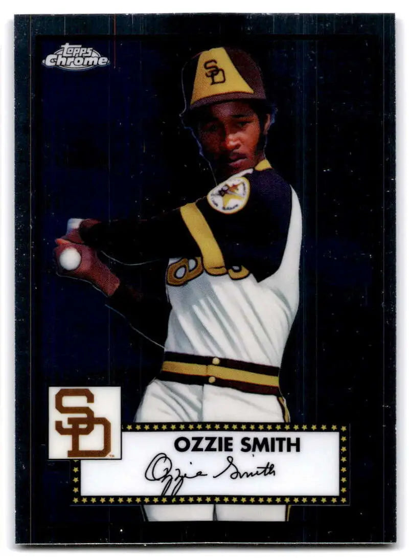 Ozzie Smith San Diego Padres Baseball Card from Topps Chrome Platinum Anniversary collection