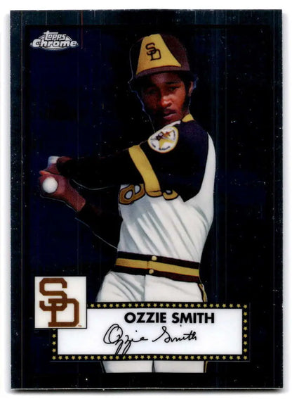 Ozzie Smith San Diego Padres Baseball Card from Topps Chrome Platinum Anniversary collection