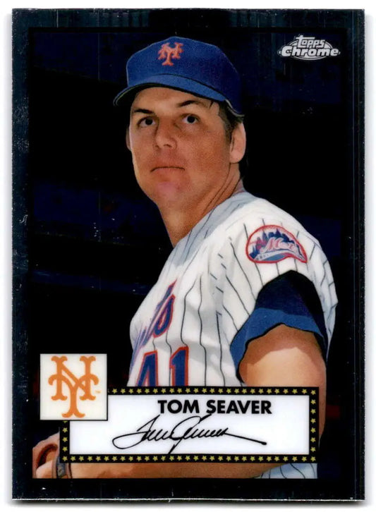 Tom Seaver in New York Mets uniform on 2021 Topps Chrome baseball card