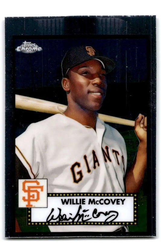 Baseball card of Willie McCovey from 2021 Topps Chrome Platinum Anniversary