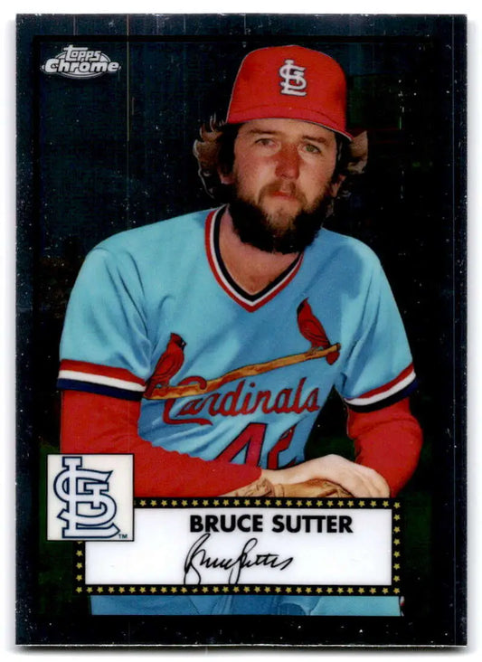 Bruce Sutter St. Louis Cardinals baseball card in light blue jersey and red cap