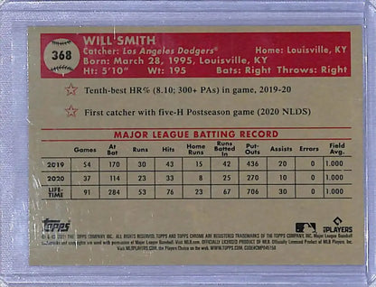Will Smith baseball card 2021 Topps Chrome Platinum Anniversary Refractor Prism