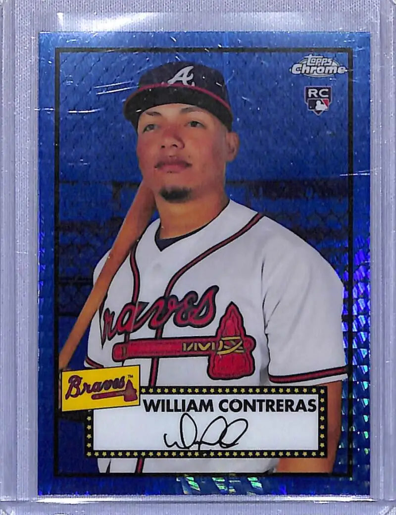 William Contreras baseball card 2021 Topps Chrome Platinum Anniversary Refractor Prism Blue