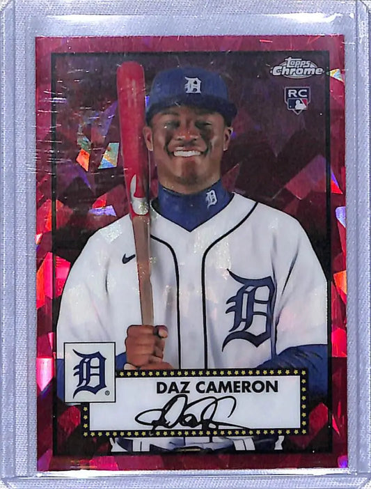 2021 Topps Chrome Platinum Daz Cameron Red Atomic Detroit Tigers Baseball Card