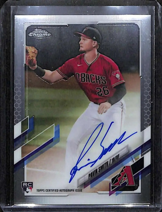 Pavin Smith rookie auto baseball card from 2021 Topps Chrome set
