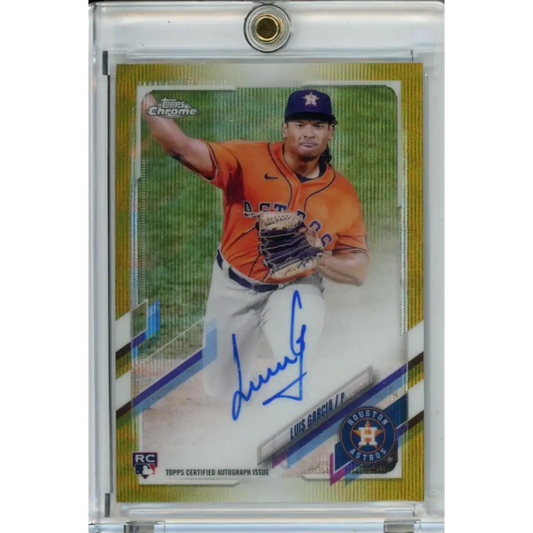 2021 Topps Chrome Rookie Autographs Refractor Gold #RA-LGA Luis Garcia NM-MT RC Rookie Auto 33/50 Houston Astros Baseball Card Image 1